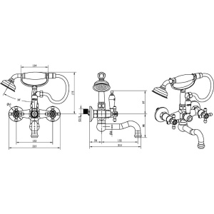 Смеситель для ванны с душем Boheme Medici Presente 313