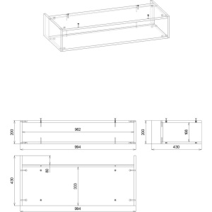 Купить Полка Бриклаер Кристалл 100 под тумбу, муссон в Москве с доставкой Полка Бриклаер Кристалл 100 под тумбу, муссон