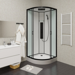 Душевая кабина Parly Ami 90x90, профиль черный