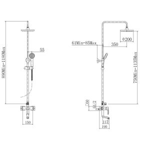 Душевая стойка Fashun A2418 хром