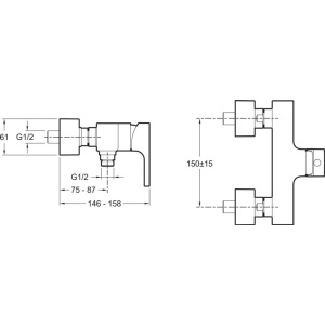Смеситель для душа Jacob Delafon Strayt E45371-CP