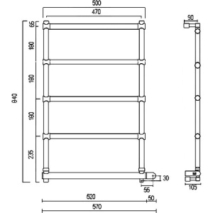 Полотенцесушитель электрический Margaroli Sole 542-5 хром
