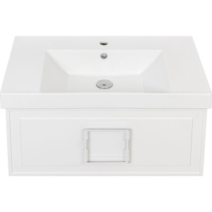 Тумба с раковиной La Fenice Cubo 80 белая, ручка белая