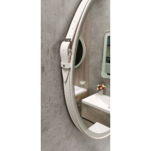 Зеркало круглое Art&Max Milan 65 белый ремень