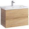 Тумба с раковиной SanStar Тоскана 80 дуб сонома светлый, раковина Santek Миранда 80