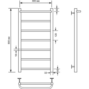 Полотенцесушитель водяной Comfysan Capri W-7 80х40 хром