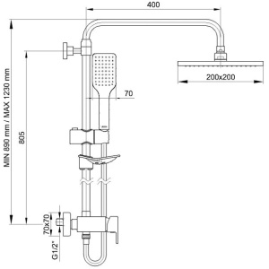 Душевая стойка E.C.A. Nature 102154038EX хром