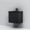 Тумба с раковиной AM.PM Gem 60 черная матовая, подвесная, с 2 ящиками