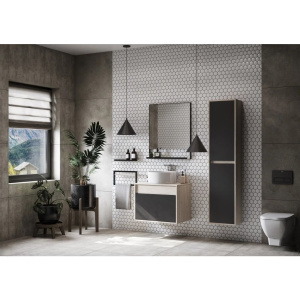 Полка AQUATON Лофт Урбан 1A255403LQX50 с полотенцедержателем, дуб орегон