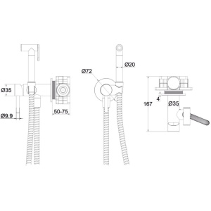 Гигиенический душ WHITECROSS Y SYSYBI2GLB брашированное золото