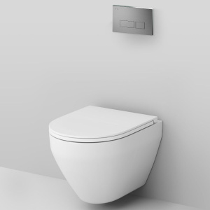 Комплект Унитаз подвесной AM.PM Spirit V2.0 с микролифтом + Инсталляция Pro I012704.7031 с клавишей Pro S, матовый никель