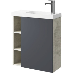 Тумба с раковиной Aqwella Alba 60 R, подвесная, светлый камень