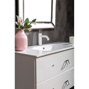 Тумба с раковиной Armadi Art Vallessi Avangarde 100, подвесная, белый глянец, хром