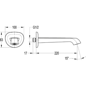 Излив Cezares Liberty LIBERTY-F-SC-01 для ванны, хром