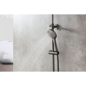 Душевая стойка Lemark Bronx LM3770GM c термостатом, графит