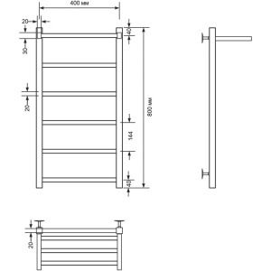 Полотенцесушитель водяной Comfysan Marte-K W-6 80х40 хром