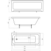Акриловая ванна Акватек Мия 165x70 см, с ножками