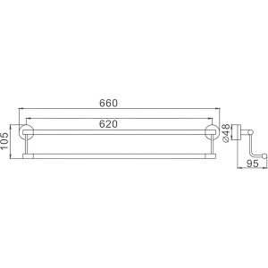 Полотенцедержатель Haiba HB17 09 двойной