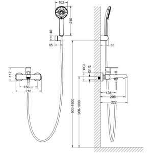 Смеситель для ванны Aquatek Оберон AQ1249MB черный
