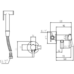 Гигиенический душ Savol S-FXQ003H со смесителем, С ВНУТРЕННЕЙ ЧАСТЬЮ