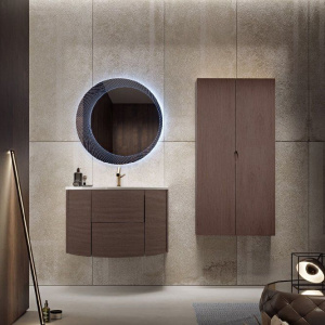 Купить Тумба с раковиной Cezares Eden 91 rovere scuro soft, раковина 50177 в Москве с доставкой Тумба с раковиной Cezares Eden 91 rovere scuro soft, раковина 50177