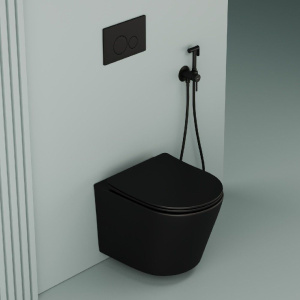 Гигиенический душ Sancos Start SC1001MB, со смесителем, С ВНУТРЕННЕЙ ЧАСТЬЮ, черный матовый