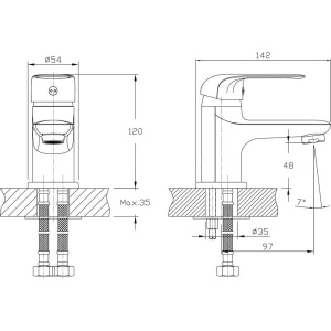 Смеситель для раковины Rush Fiji FI1835-11