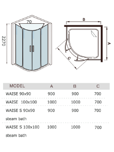 Купить Душевая кабина 900х900х2200 мм WeltWasser WAISE 90х90 (10000001665) в Москве с доставкой Душевая кабина 900х900х2200 мм WeltWasser WAISE 90х90 (10000001665)