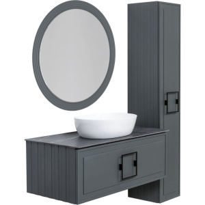 Купить Зеркало круглое La Fenice Terra 65 серое матовое в Москве с доставкой Зеркало круглое La Fenice Terra 65 серое матовое