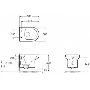 Комплект унитаз с инсталляцией, кнопкой и сиденьем микролифт Jacob Delafon Elite E21742RU-00 безободковый