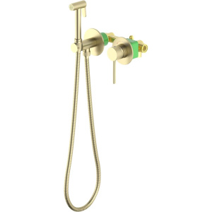Гигиенический душ Timo Saona 2339/17SM со смесителем, С ВНУТРЕННЕЙ ЧАСТЬЮ, с защитой от ожогов, матовое золото