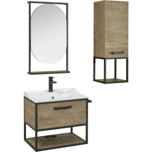 Купить Тумба с раковиной AQUATON Лофт Фабрик 65 дуб кантри в Москве с доставкой Тумба с раковиной AQUATON Лофт Фабрик 65 дуб кантри