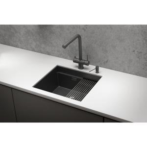 Мойка кухонная Granula Kitchen Space 5045U, черный матовый
