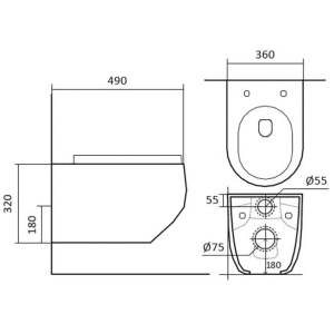 Унитаз подвесной с сиденьем микролифт Aquatek Европа AQ1900T-00 безободковый