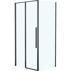 Душевой уголок RGW Stilvoll SV-12B+100 см (128,5-130)x100x195 профиль черный матовый, стекло прозрачное