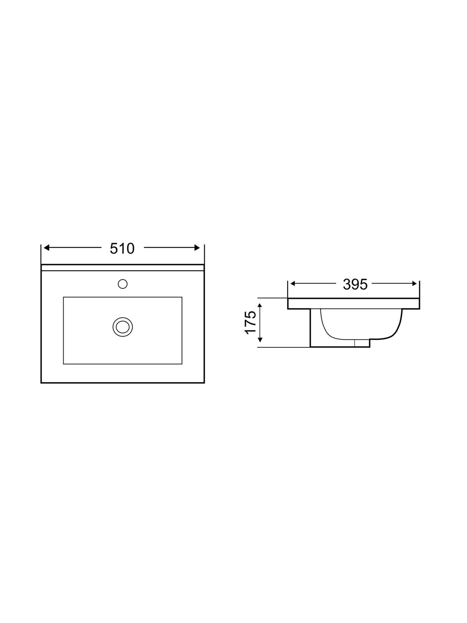 Раковина врезная 515х395х175 WeltWasser DEILBACH 7517-50 (10000005582)