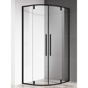 Душевой уголок AQUAme AQM7101-2-8 80х80, профиль черный матовый