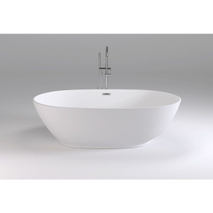 Акриловая ванна Black&White Swan SB106 180x90 см, отдельностоящая, овальная, с каркасом, со сливом-переливом, с донным клапаном