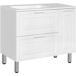 Купить Тумба с раковиной Style Line Альба 90 Люкс L, с бельевой корзиной в Москве с доставкой Тумба с раковиной Style Line Альба 90 Люкс L, с бельевой корзиной