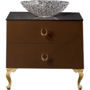 Тумба с раковиной Armadi Art NeoArt 80 шоколад с ручками Drop золото, с ножками
