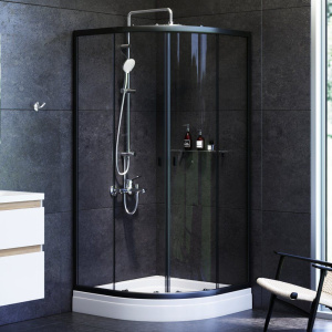 Душевой уголок AM.PM X-Joy Twin Slide W88G-205-090BT64 90x90, профиль черный