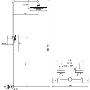 Купить Душевая стойка Ravak Termo 300 TE 093.01/150 в Москве с доставкой Душевая стойка Ravak Termo 300 TE 093.01/150