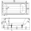 Чугунная ванна Wotte Start 160x75 см, с ножками, с ручками