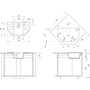 Мойка кухонная Ulgran U-609 -342 графит
