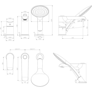 Смеситель на борт ванны Rossinka W 40-39