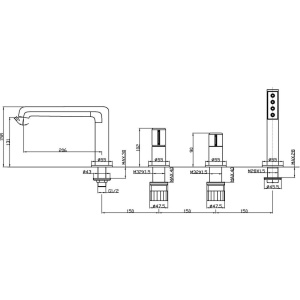 Купить Смеситель на борт ванны BelBagno Uno BVD4-NERO черный матовый в Москве с доставкой Смеситель на борт ванны BelBagno Uno BVD4-NERO черный матовый