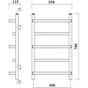 Полотенцесушитель водяной Domoterm Орфей П5 50x70, хром