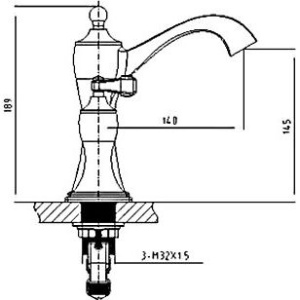 Купить Смеситель для раковины Timo Unari 7511/04F black antique в Москве с доставкой Смеситель для раковины Timo Unari 7511/04F black antique