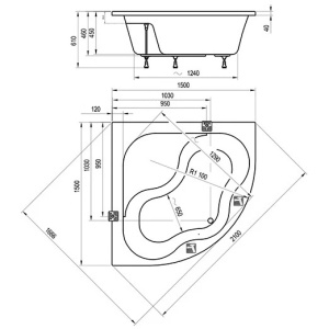 Акриловая ванна Ravak Gentiana 150x150 CG01000000 белая