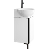 Тумба с раковиной Aqwella Porto 45 угловая, белая, фурнитура черная